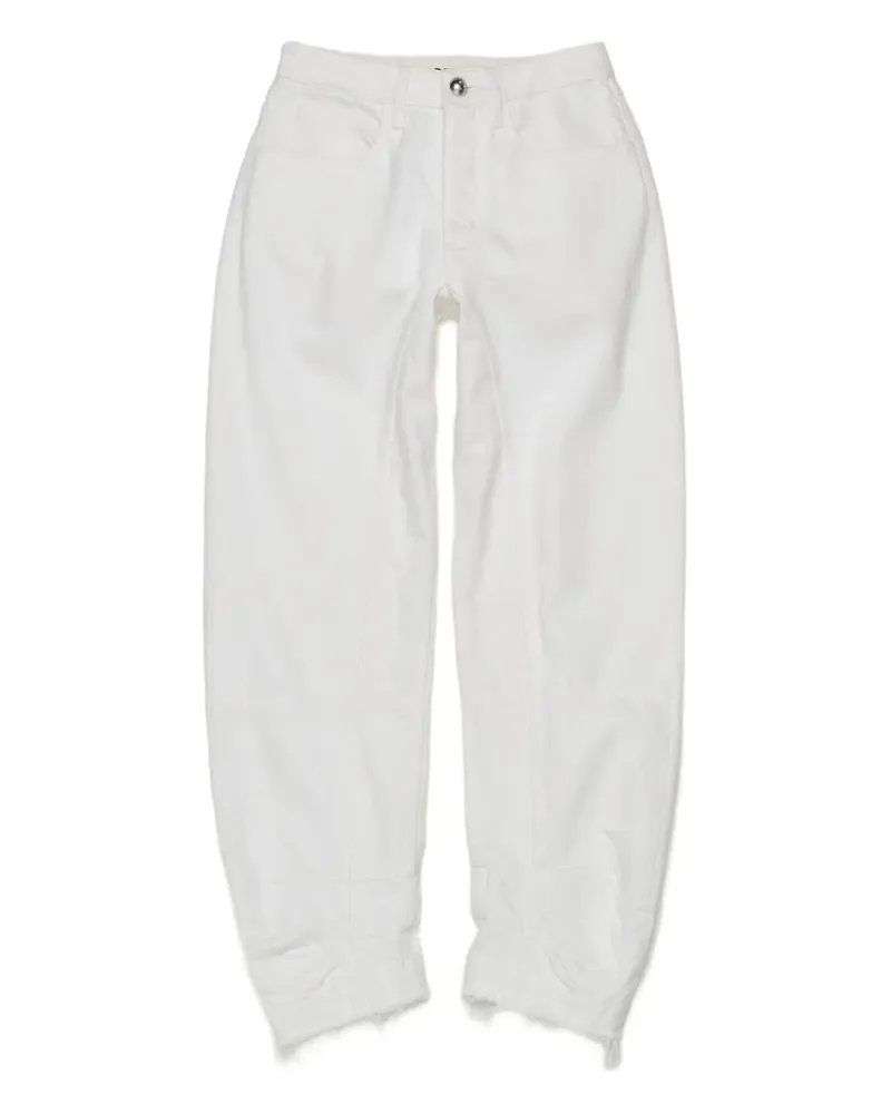 Jil Sander Ausgefranste Hose mit Einsätzen - Weiß Weiß