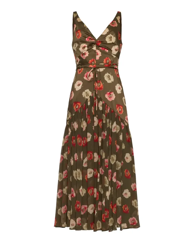 Cinq à Sept twisted floral dress - Grün Grün