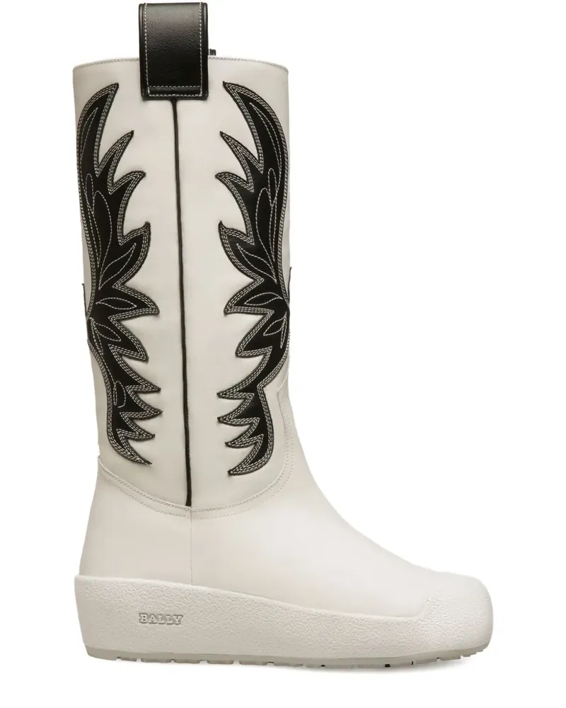 Bally Stiefel mit Flügeldetail - Weiß Weiß