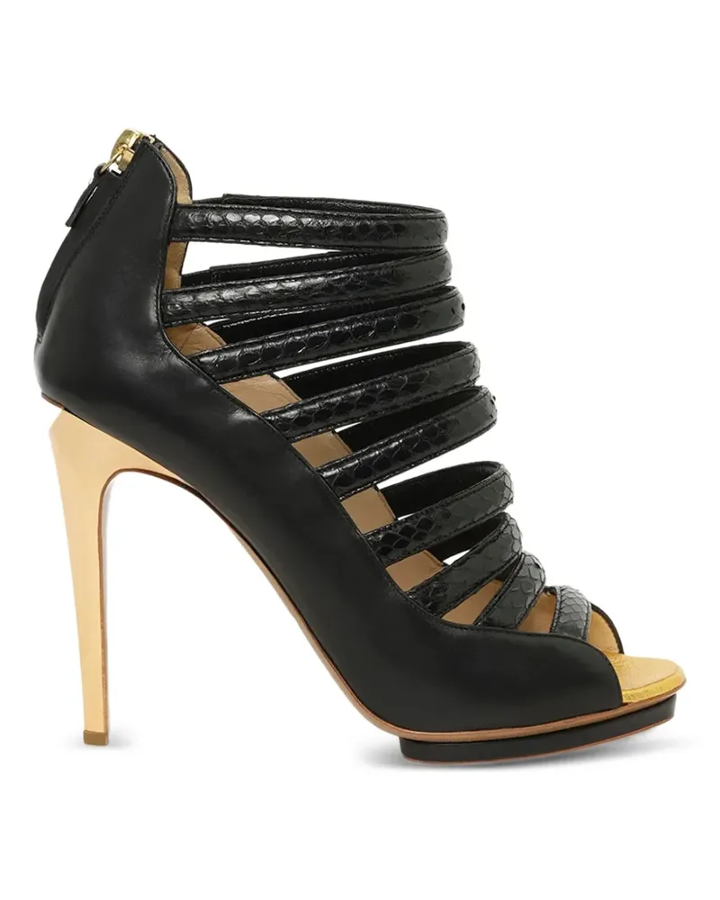 Linda Farrow snakeskin-effect multi-strap sandals - Schwarz Schwarz