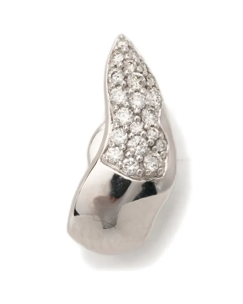 Rainbow K shark diamond stud earrings - Silber Silber