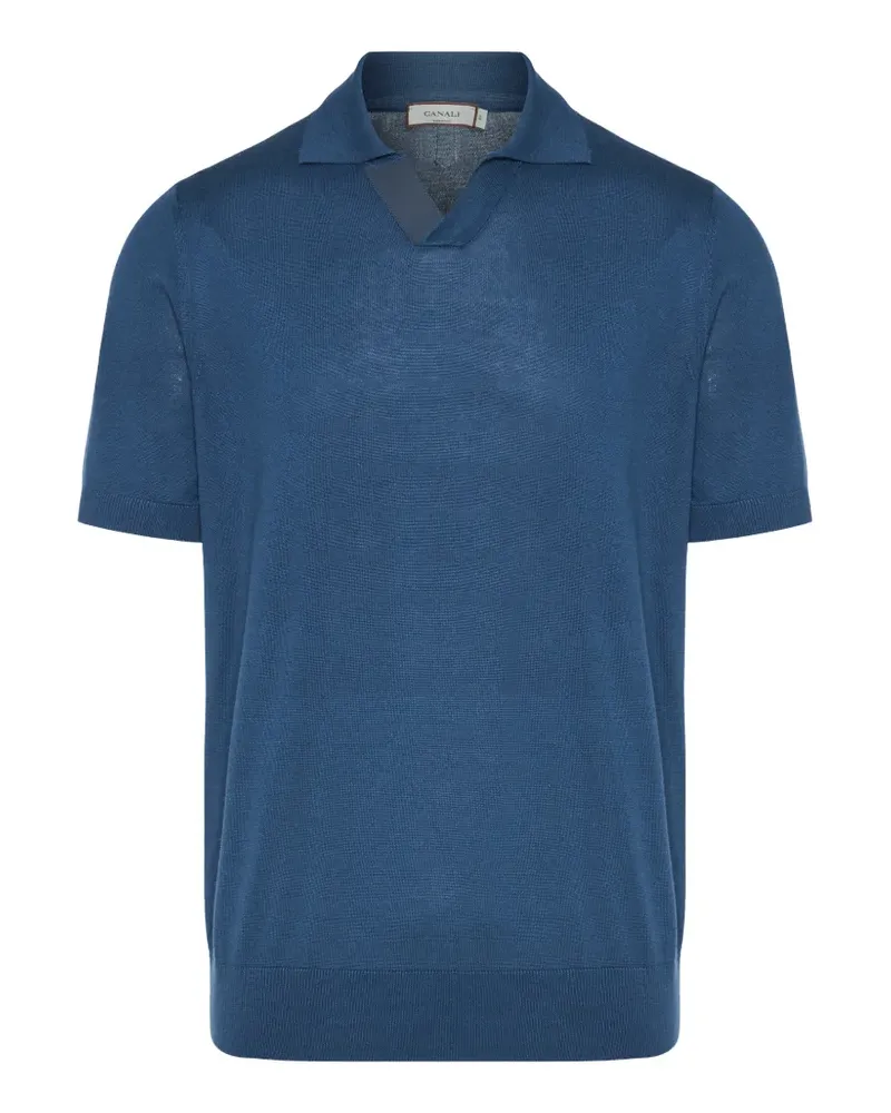 Canali collar polo shirt - Blau Blau