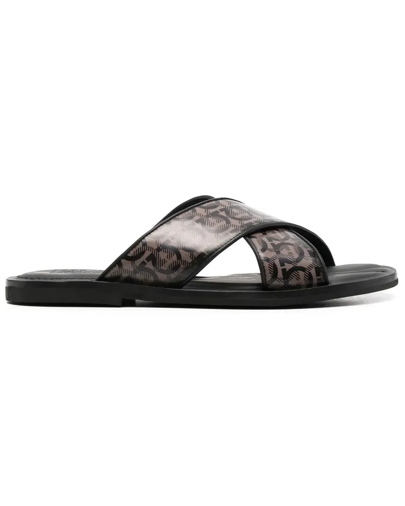 Ferragamo Sandalen mit Gancini-Riemen - Schwarz Schwarz