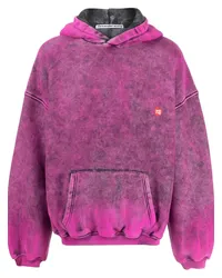 Alexander Wang Hoodie in Bleach-Optik mit Logo-Print Violett