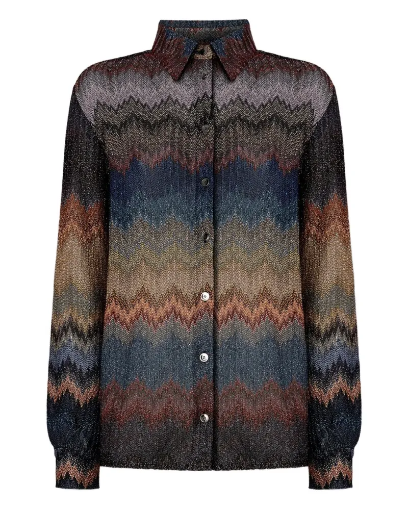 Missoni Metallic-Hemd mit Zickzackmuster - Braun Braun