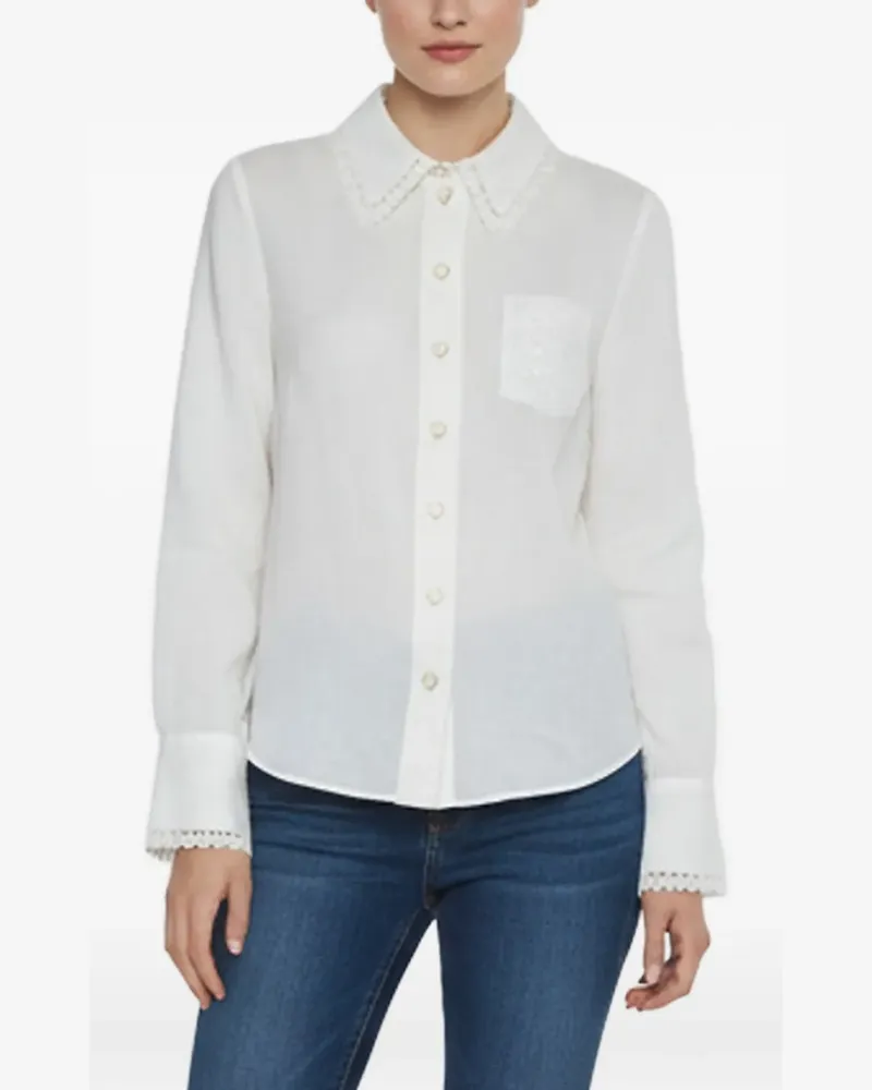 Zimmermann Sweatshirt mit Spitzenborten - Weiß Weiß