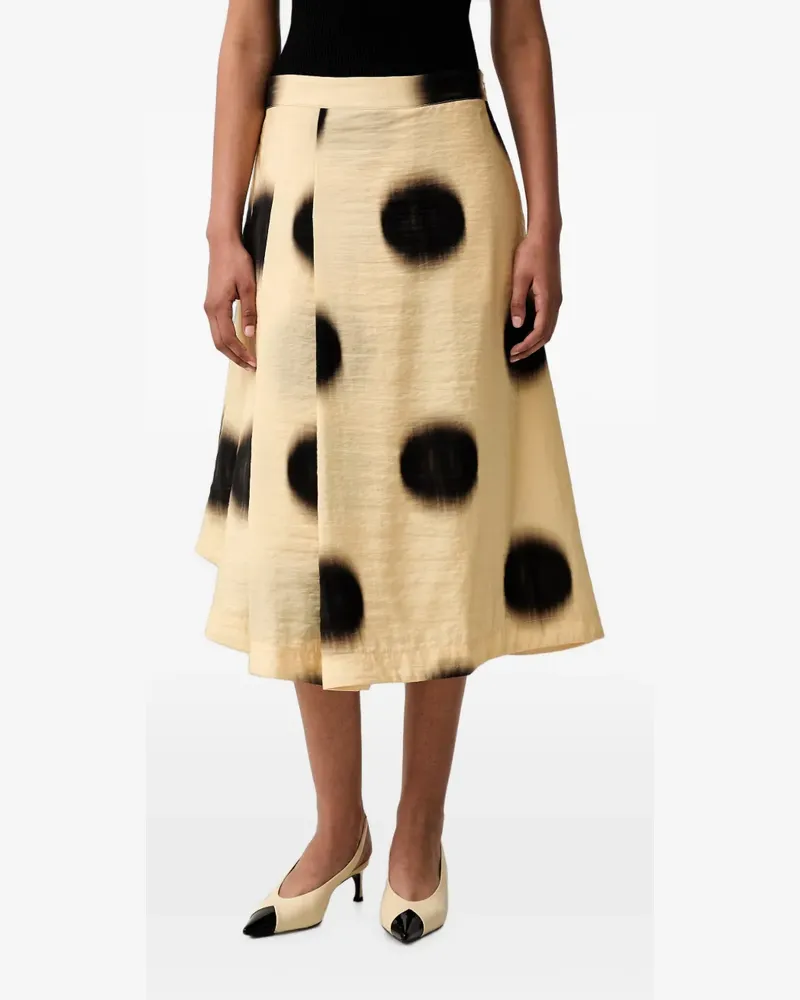 Stine Goya polka-dot pleated midi skirt - Gelb Gelb
