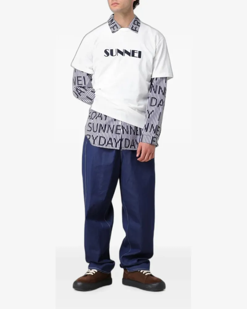 SUNNEI striped logo-print shirt - Weiß Weiß