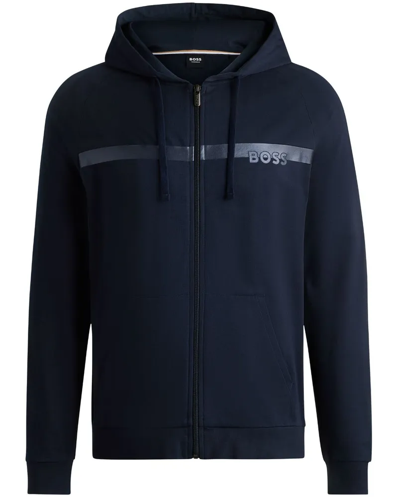 HUGO BOSS Hoodie mit Logo-Print - Blau Blau