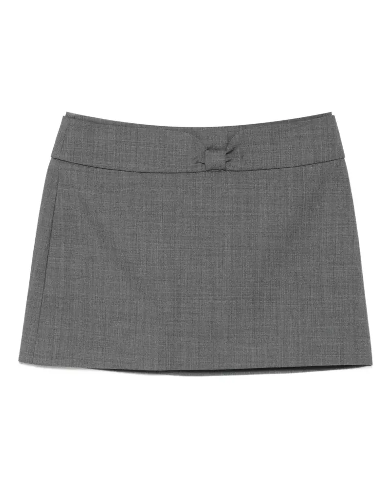 SHUSHU/TONG Minirock mit tiefer Taille und Schleife - Grau Grau
