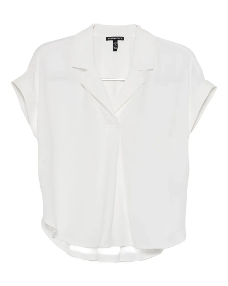 Eileen Fisher Bluse mit fallendem Revers - Weiß Weiß