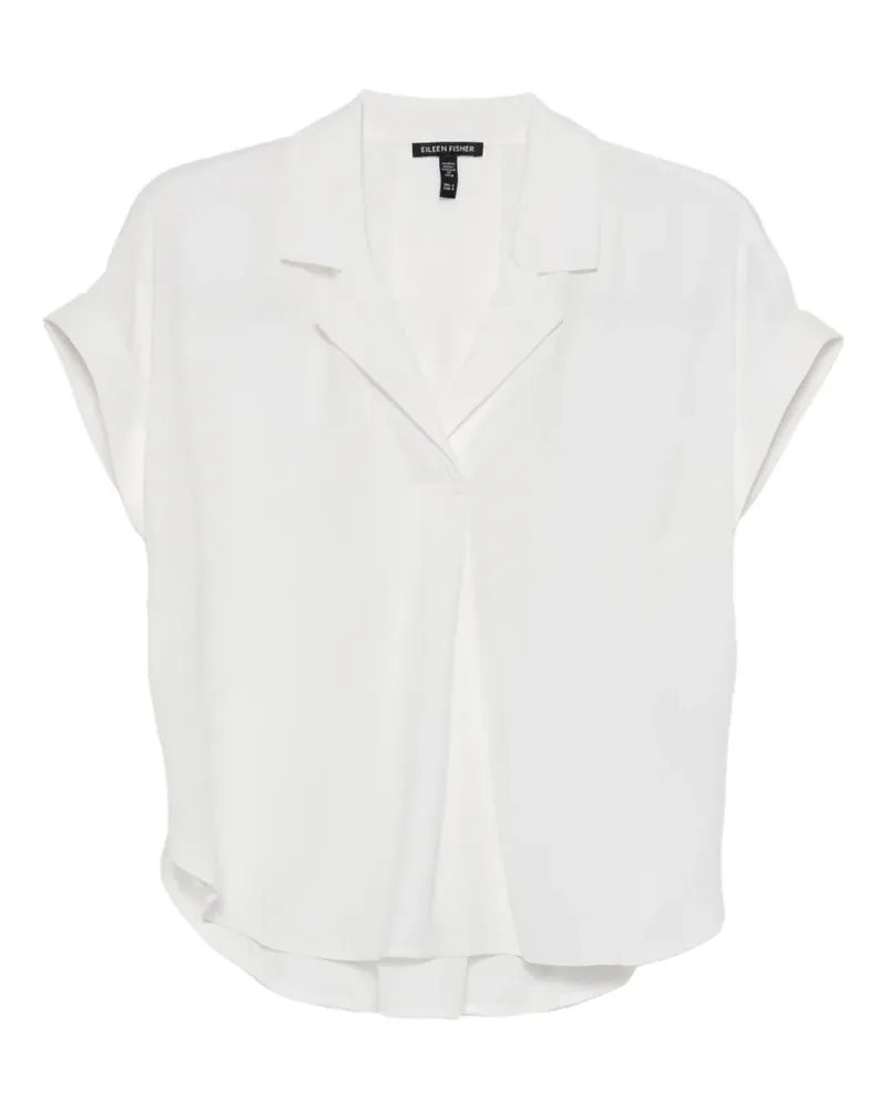 Eileen Fisher Bluse mit fallendem Revers - Weiß Weiß
