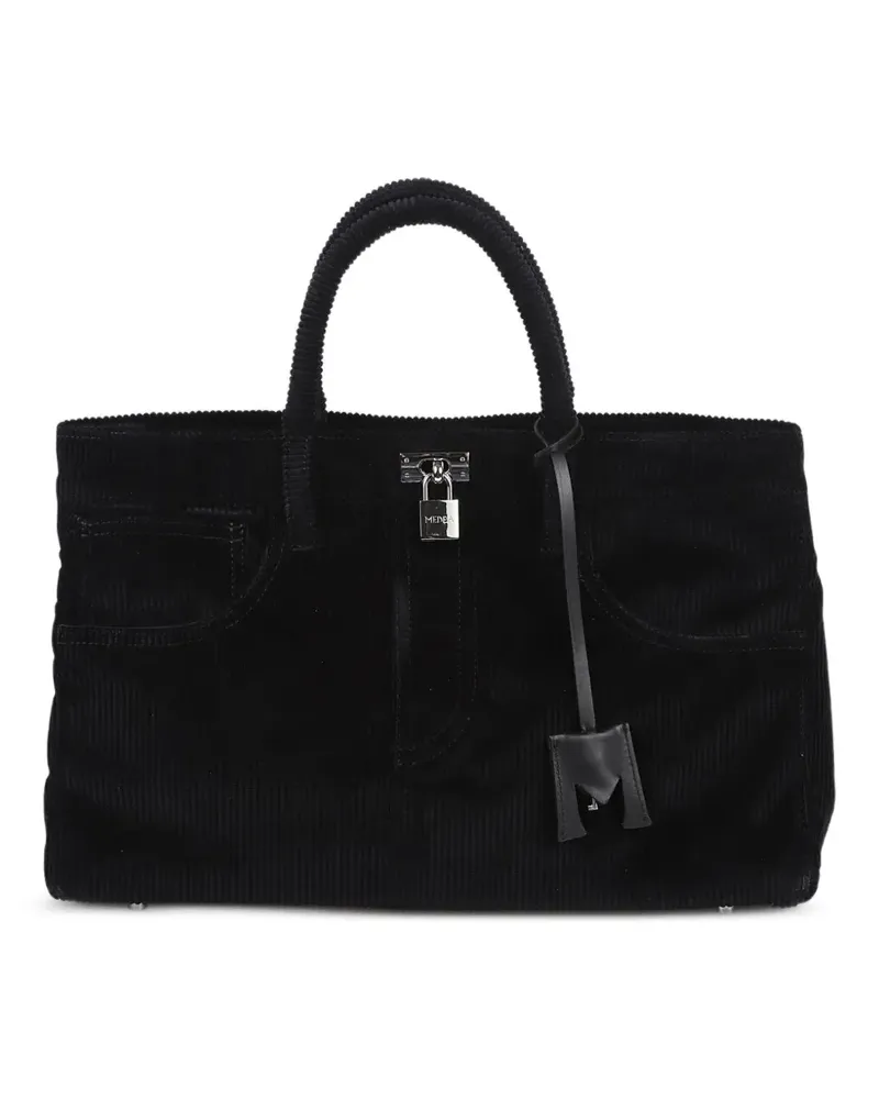 MEDEA Nina corduroy tote bag - Schwarz Schwarz