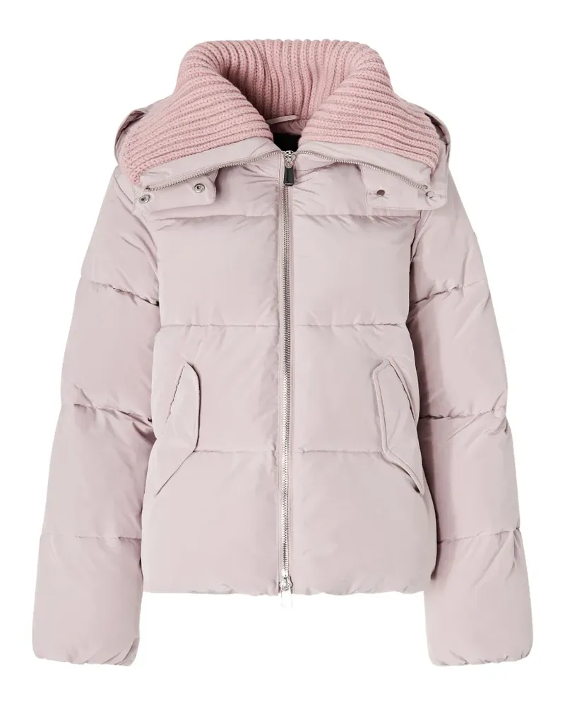 Pinko ribbed-collar puffer coat - Rosa Rosa