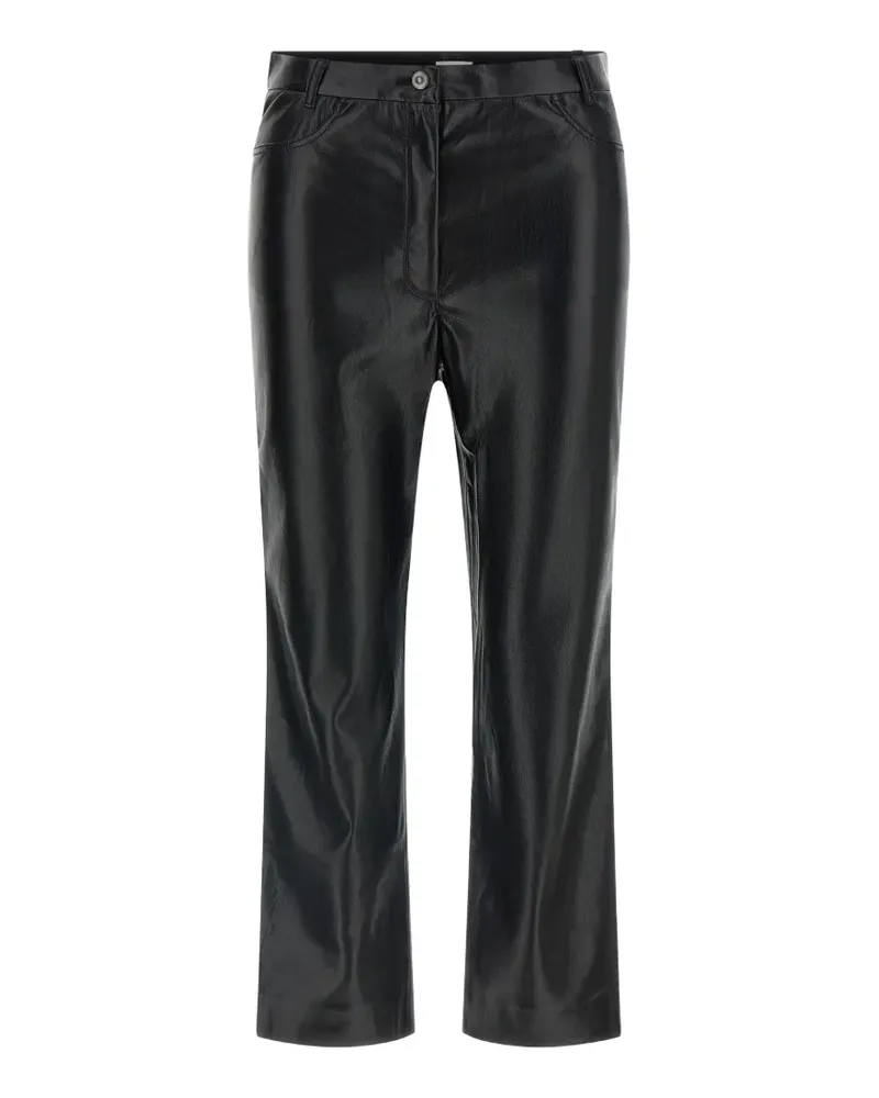 ANDAMANE Axelle Cropped-Hose mit Lederoptik - Schwarz Schwarz