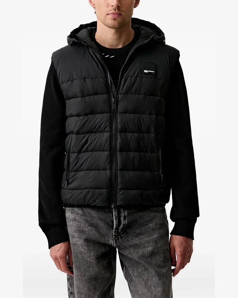 Karl Lagerfeld quilted hooded gilet - Schwarz Schwarz