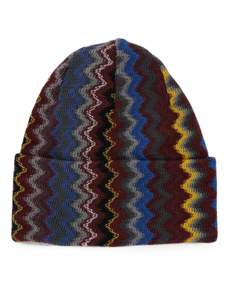Missoni zigzag-knit beanie hat - Blau Blau