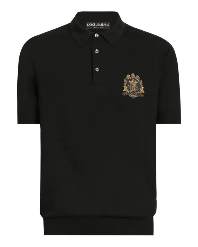 Dolce & Gabbana virgin wool polo shirt - Schwarz Schwarz