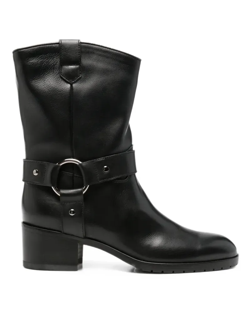 Doucal´s harness-detail leather boots - Schwarz Schwarz