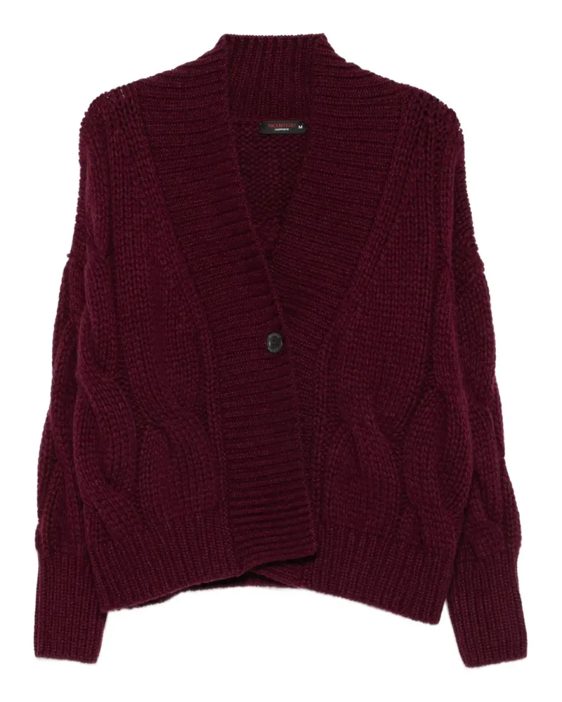 INCENTIVE! cashmere Kaschmircardigan mit Zopfmuster - Violett Violett