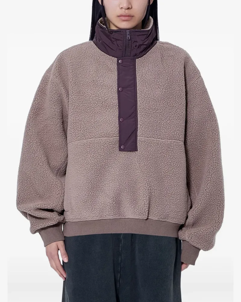 Entire Studios fleece snap-button sweater - Nude Nude