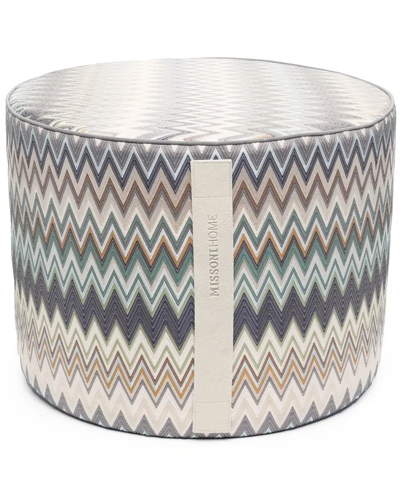 Missoni Home Gestreifter Hocker - Blau Blau