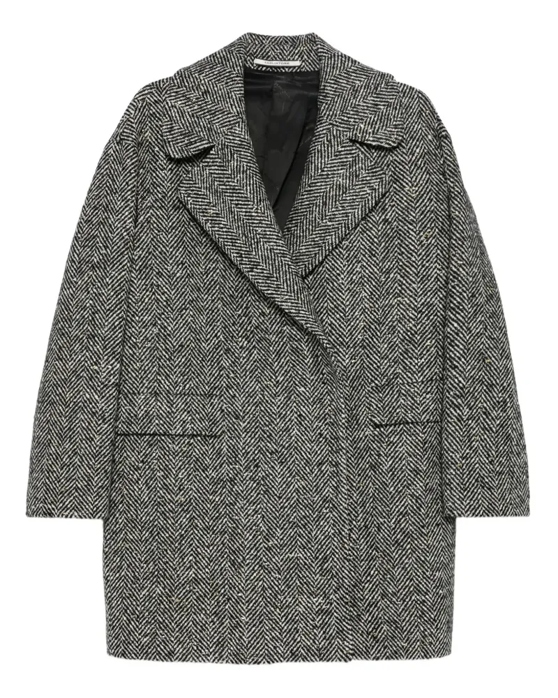 Tagliatore herringbone double-breasted coat - Schwarz Schwarz