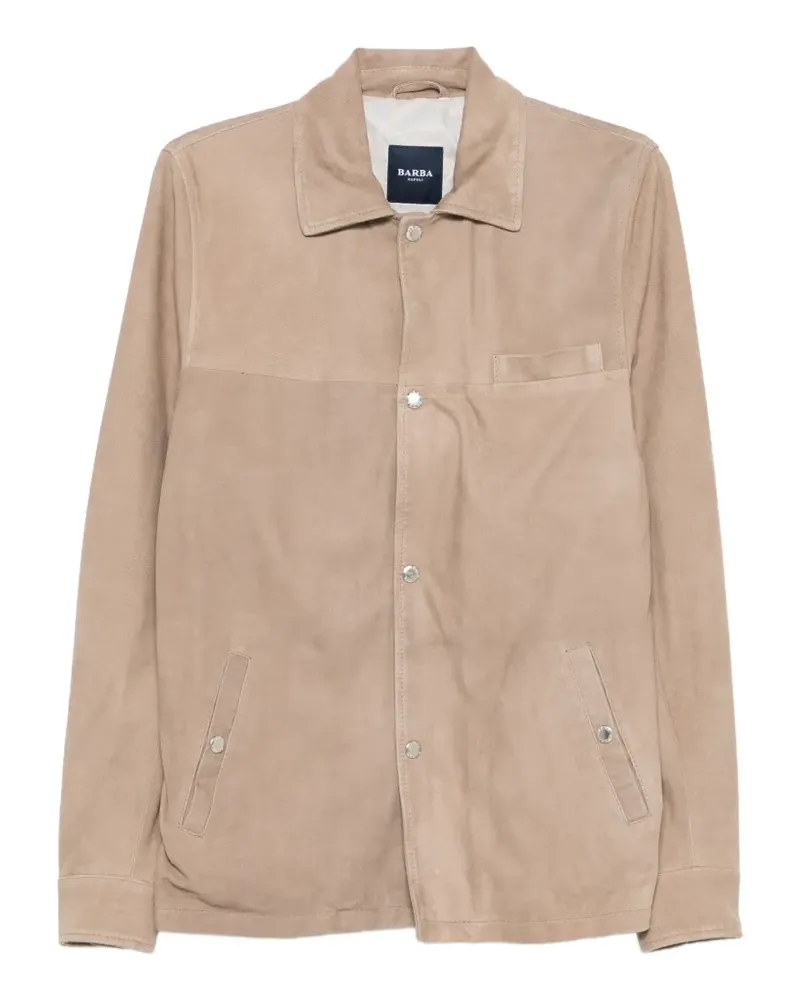 BARBA buttoned leather jacket - Nude Nude