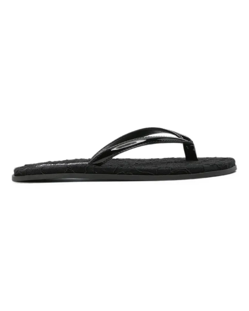 Ermanno Scervino Flache Sandalen mit Spitzendetail - Schwarz Schwarz