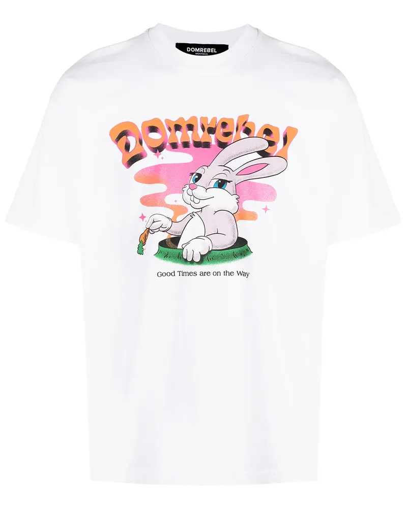 DOMREBEL T-Shirt mit grafischem Print - Weiß Weiß