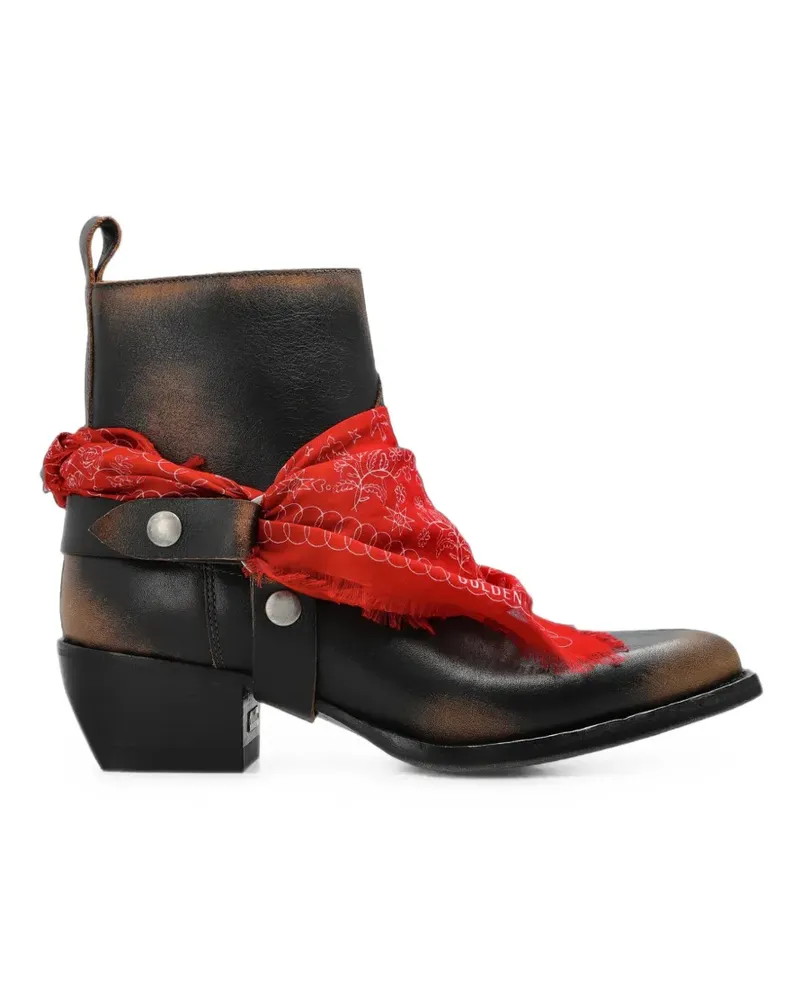 Golden Goose Debbie Stiefel aus schwarzem Leder mit abnehmbarer Schnalle Schwarz