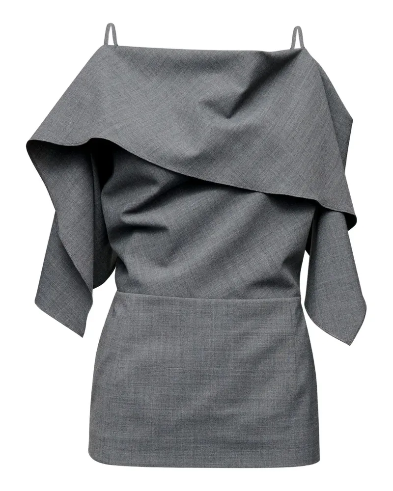 Maison Margiela Top mit Rüschenriemen - Grau Grau