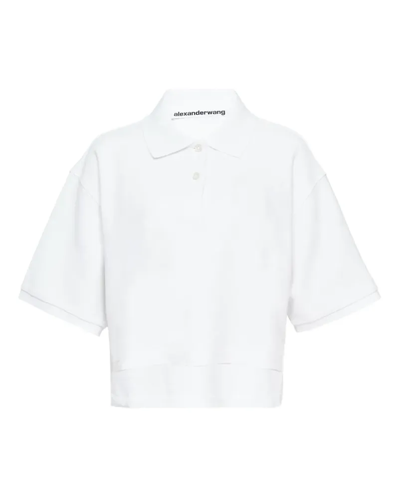 Alexander Wang high-low oversized polo top - Weiß Weiß