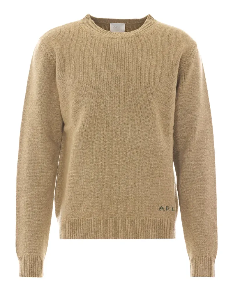 A.P.C. Edward ribbed-hem sweater - Nude Nude