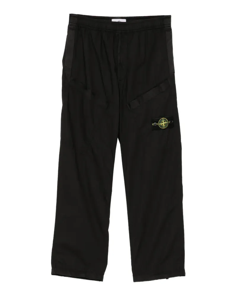 Stone Island Cargohose mit Kompass-Patch - Schwarz Schwarz