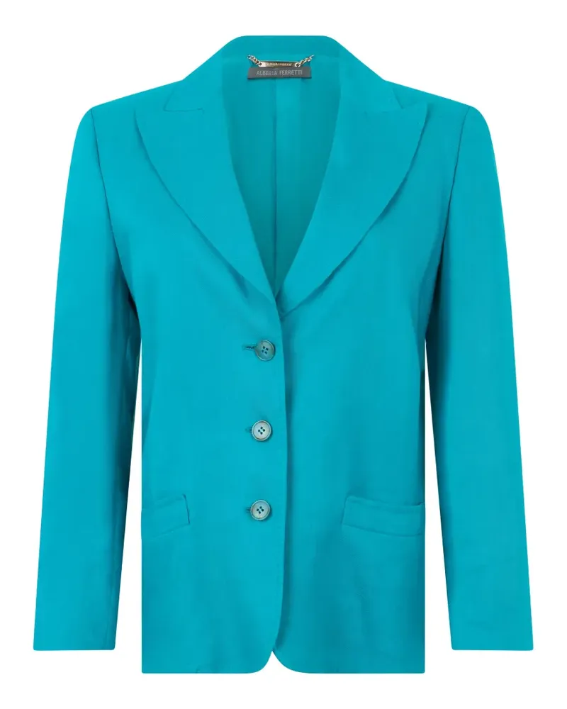 Alberta Ferretti single-breasted linen-blend blazer - Blau Blau