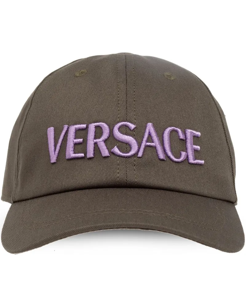 Versace Baseballkappe mit Logo-Stickerei Braun