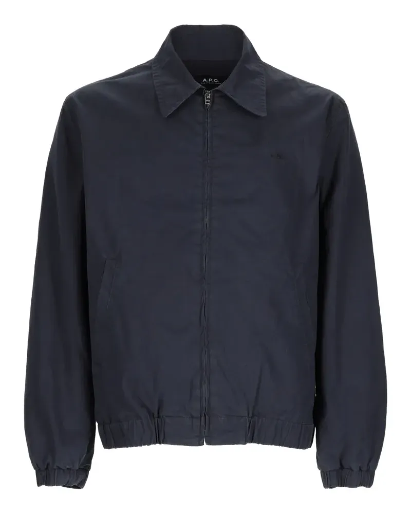 A.P.C. Jacke mit Logo-Stickerei - Blau Blau