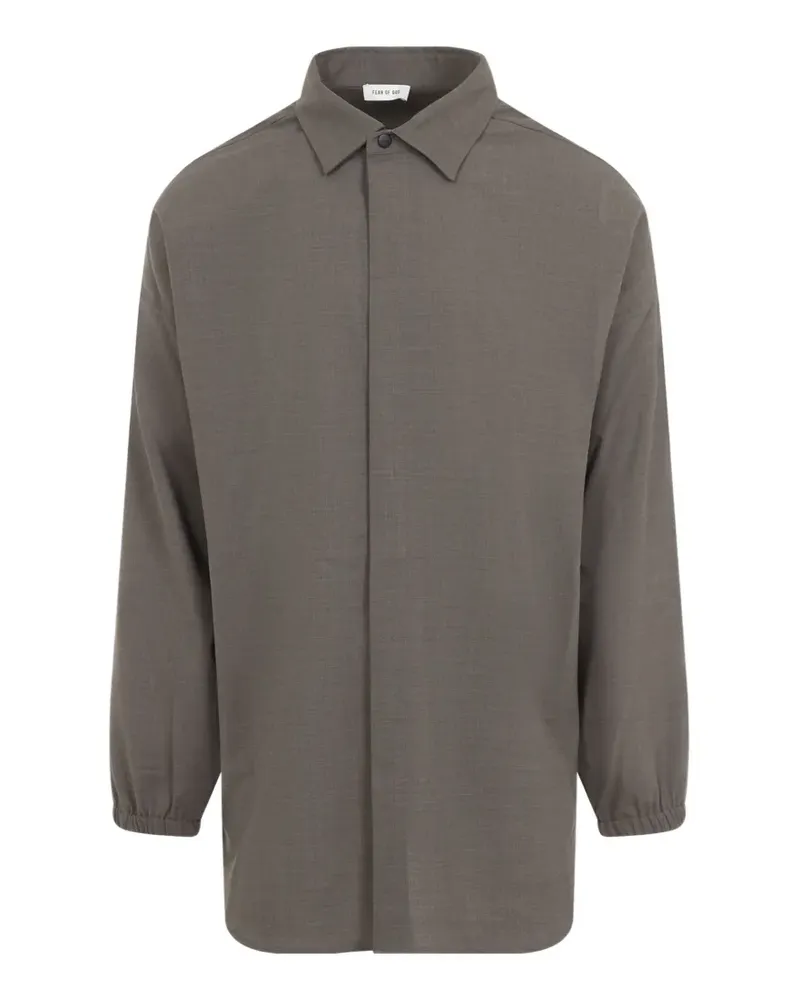 Fear of God elasticated-cuff wool shirt - Grau Grau