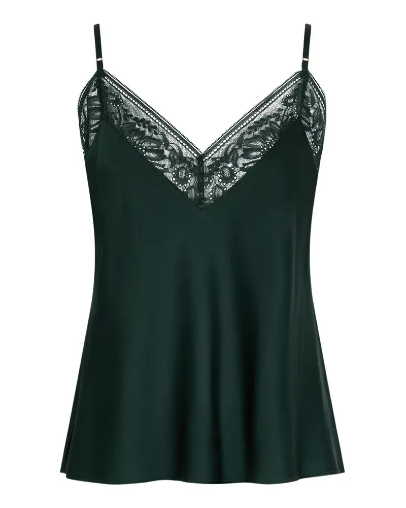 Aubade Midnight Whisper Pyjama-Oberteil mit Spitzenbesatz - Grün Grün