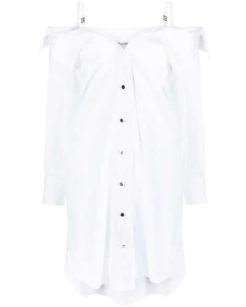 Blumarine Schulterfreies Hemdkleid - Weiß Weiß