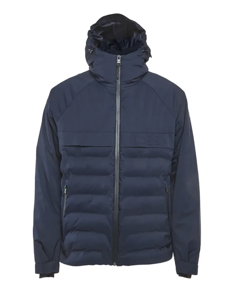 HUGO BOSS logo-print hooded padded jacket - Blau Blau