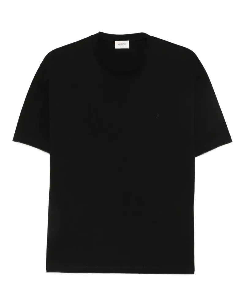 Saint Laurent T-Shirt mit Cassandre-Stickerei - Schwarz Schwarz