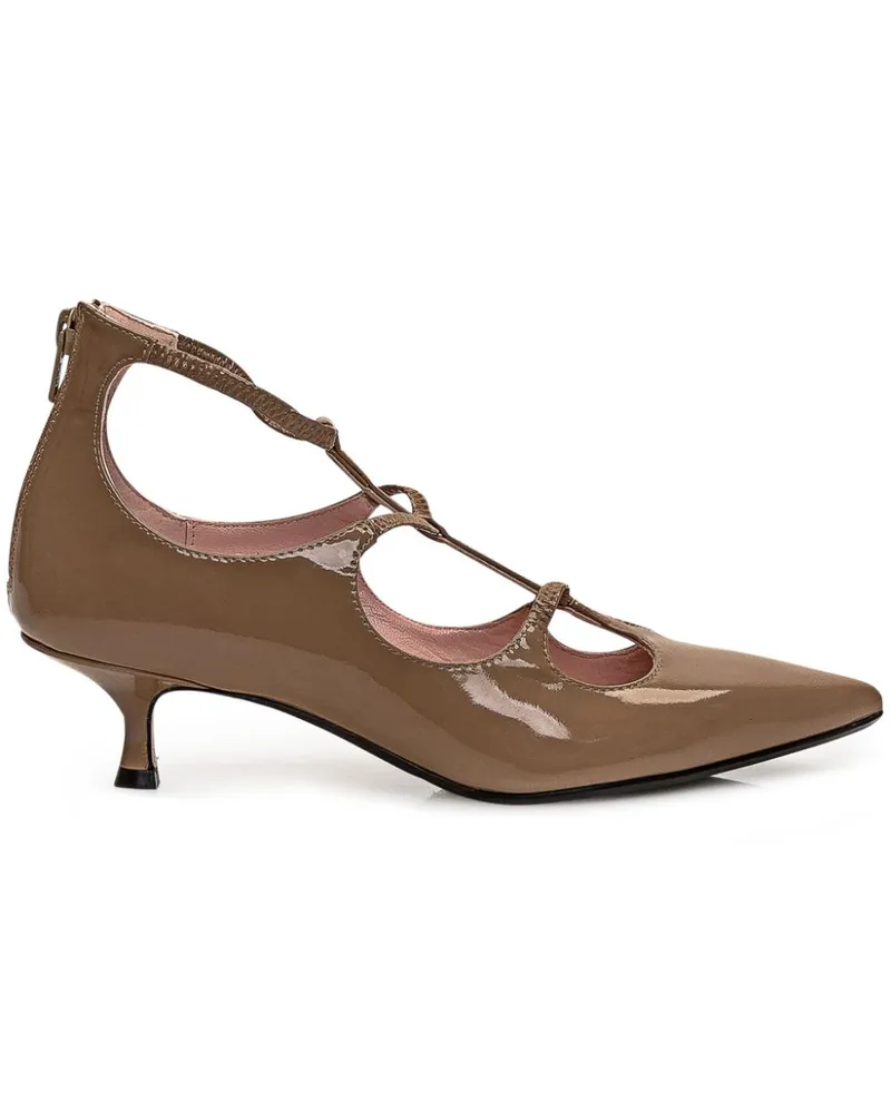Anna F. Pumps aus Lackleder 40mm - Braun Braun