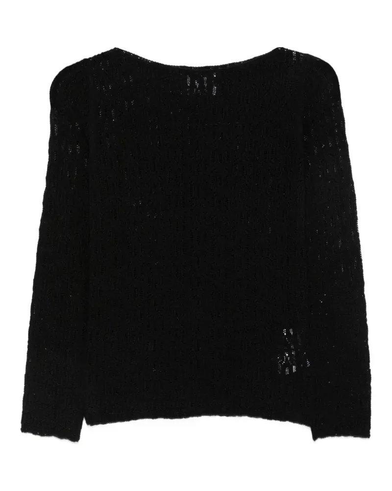 Alpha Studio Pullover mit U-Boot-Ausschnitt - Schwarz Schwarz