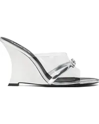 Versace Gianni Ribbon Wedge-Mules 95mm Silber