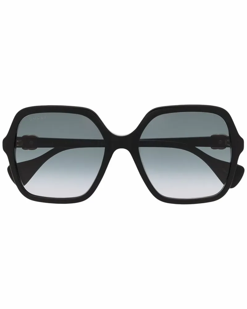 Gucci Sonnenbrille mit Oversized-Gestell - Schwarz Schwarz