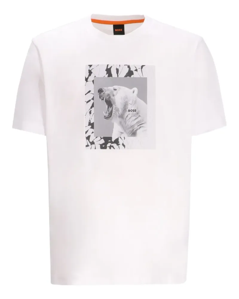 HUGO BOSS T-Shirt mit grafischem Print - Weiß Weiß