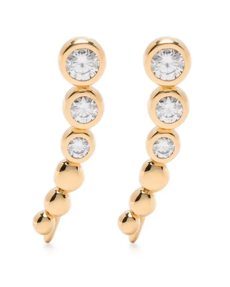 Missoma Tennis climber stud earrings - Gold Gold