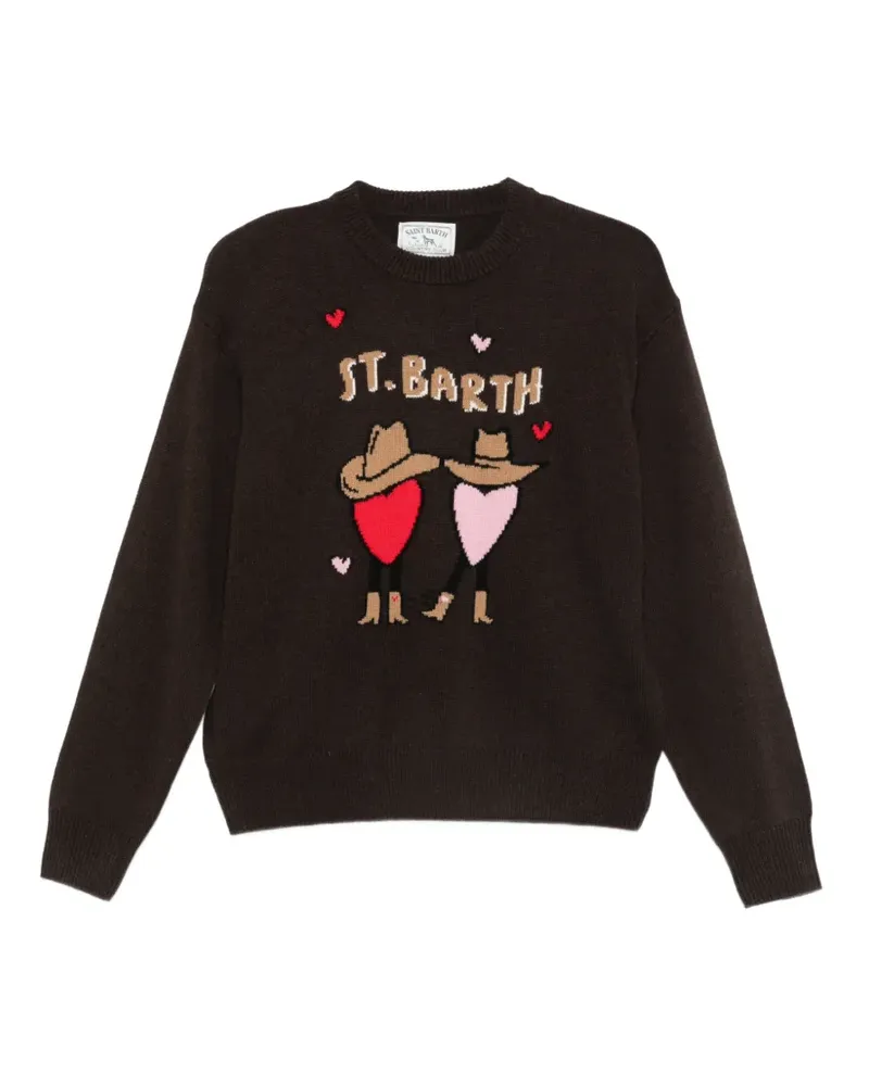MC2 Saint Barth Intarsien-Pullover mit Rundhalsausschnitt - Braun Braun